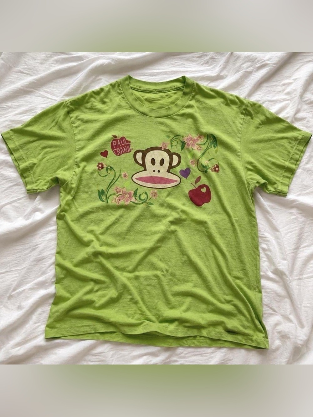 Gildan Lime Green Paul Frank Monkey & Floral Accents